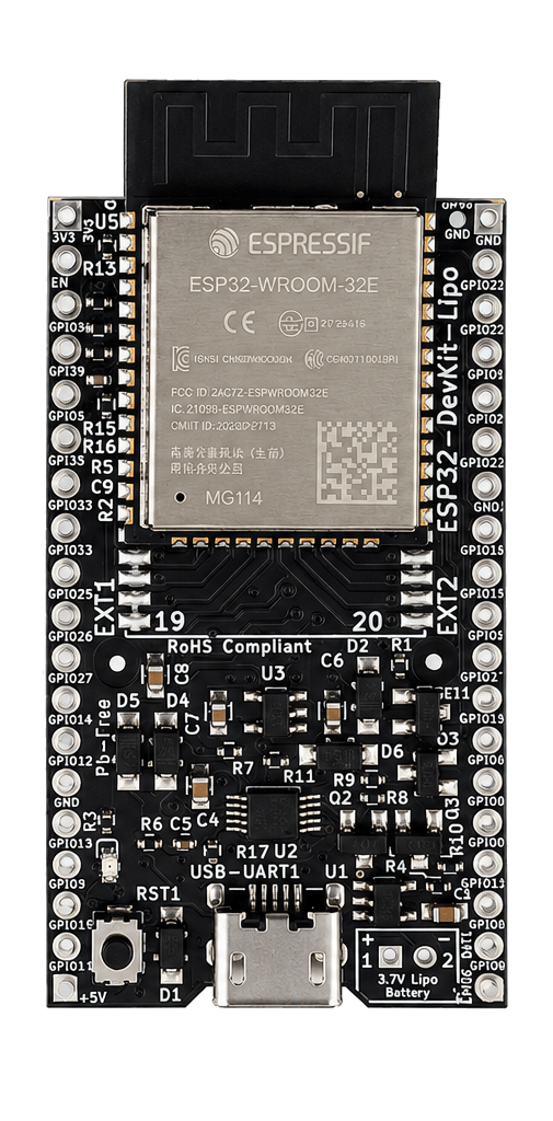 ESP32-WROVER-DevKit-Lipo development board, real product photo
